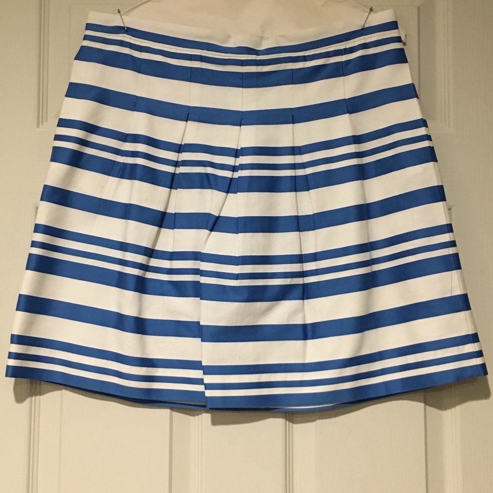 LOFT blue & white striped skirt